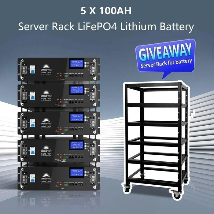 Off-Grid Solar Kit 12000W 48VDC 120V/240V 25.6KWH Lithium Battery 12 X 415 Watts Solar Panels SGR-12K20E