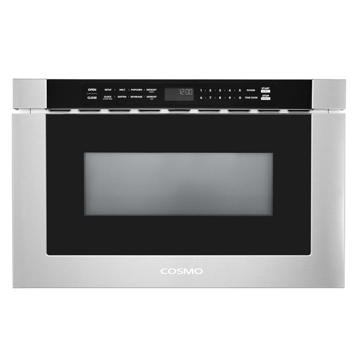 Cosmo 24'' Built-in Microwave Drawer with Automatic Presets, Touch Controls, Defrosting Rack and 1.2 cu. ft. Capacity in Stainless Steel COS-12MWDSS-NH