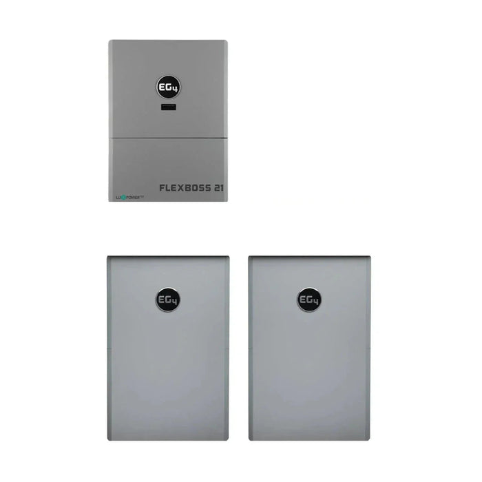 EG4 Hybrid Power Kit | 16kW 120/240V Output 48VDC - 28.6kWh System Bundle | EG4 FlexBOSS21 Hybrid Inverter + 2 x EG4 PowerPro Wallmount Outdoor Battery