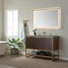 Vinnova Donostia 48" Vanity in Walnut with Grey Composite Armani limestone board stone countertop With Mirror  737048-NLW-ALB