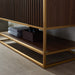 Vinnova Donostia 48" Vanity in Walnut with Grey Composite Armani limestone board stone countertop With Mirror  737048-NLW-ALB