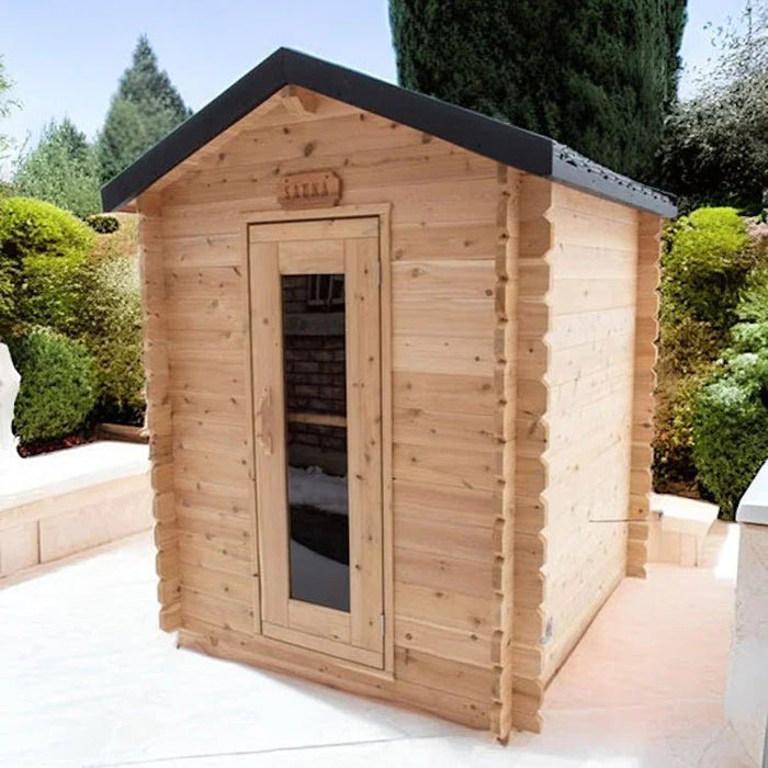 Dundalk Leisurecraft Canadian Timber 3-4 Person Grandby Cabin Outdoor Electric Heated Sauna