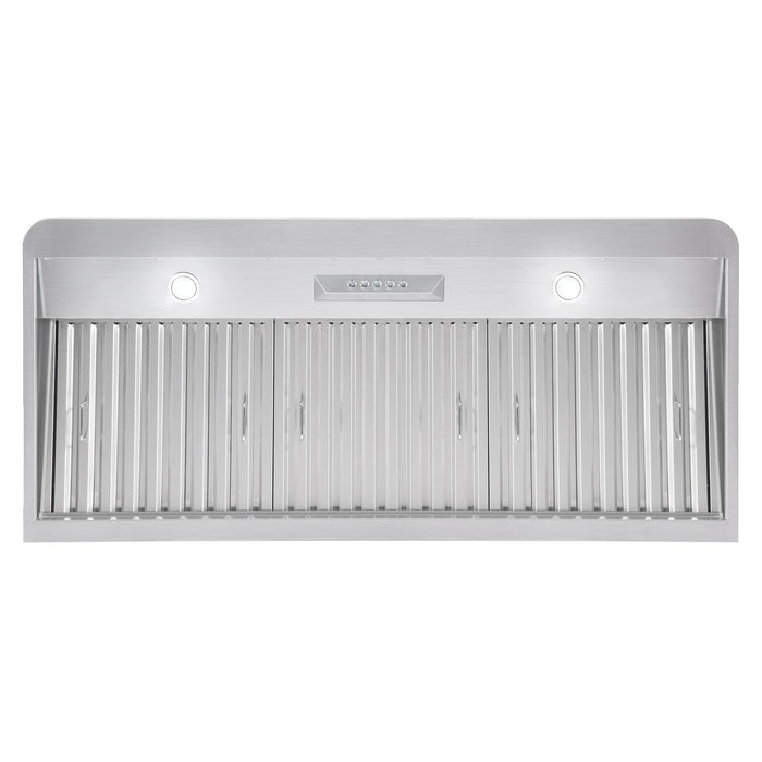 Cosmo 48"  Under Cabinet Range Hood with Push Button Controls, Permanent Filters, 3-Speed Fan and LED Lights in Stainless Steel COS-QB48