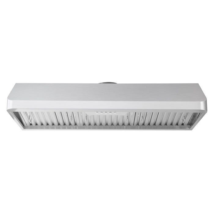 Cosmo 48"  Under Cabinet Range Hood with Push Button Controls, Permanent Filters, 3-Speed Fan and LED Lights in Stainless Steel COS-QB48