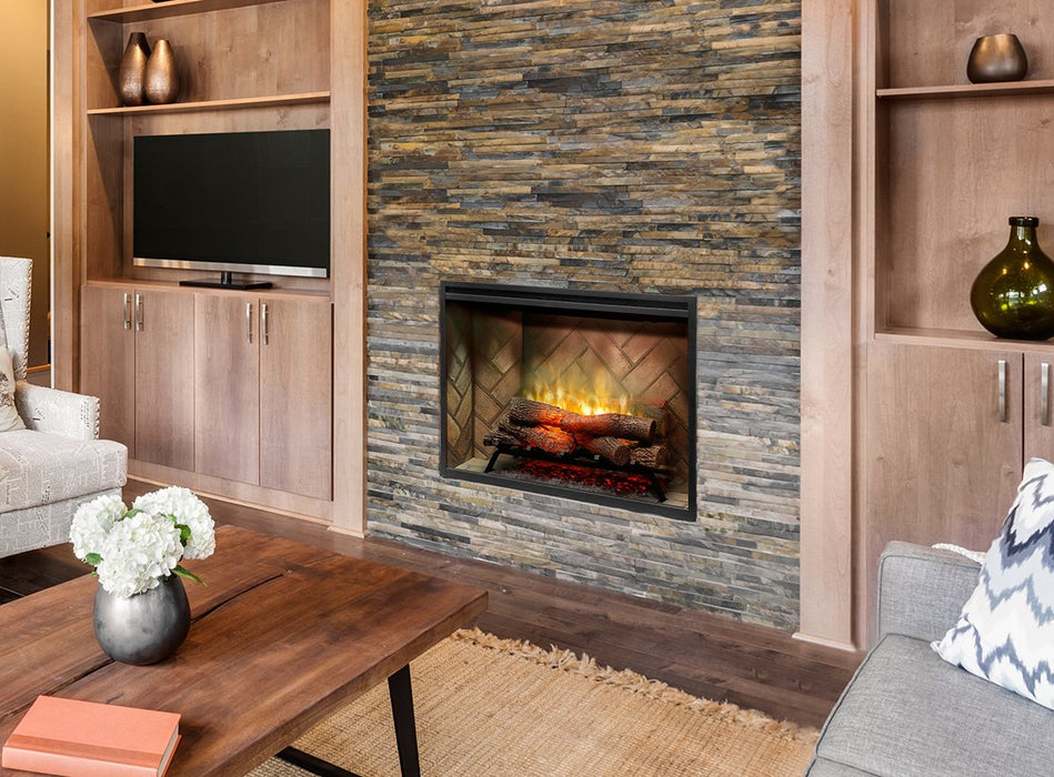 Dimplex 36" Revillusion® Built-In Electric Firebox with glass pane and plug kit, 2 Options