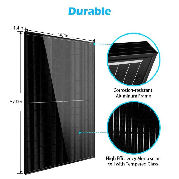 SunGoldPower 415 Watt Mono Black PERC Solar Panel Full Pallet (32 Panels ) SG-415WM