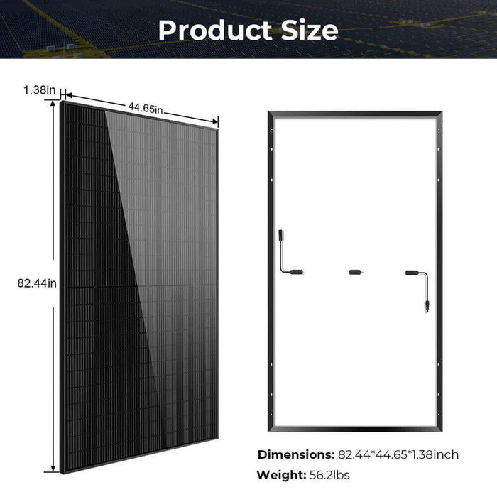 SunGoldPower 500 Watt Mono Black PERC Solar Panel SG-500WM