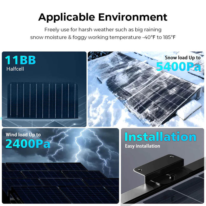 SunGoldPower 500 Watt Mono Black PERC Solar Panel SG-500WM