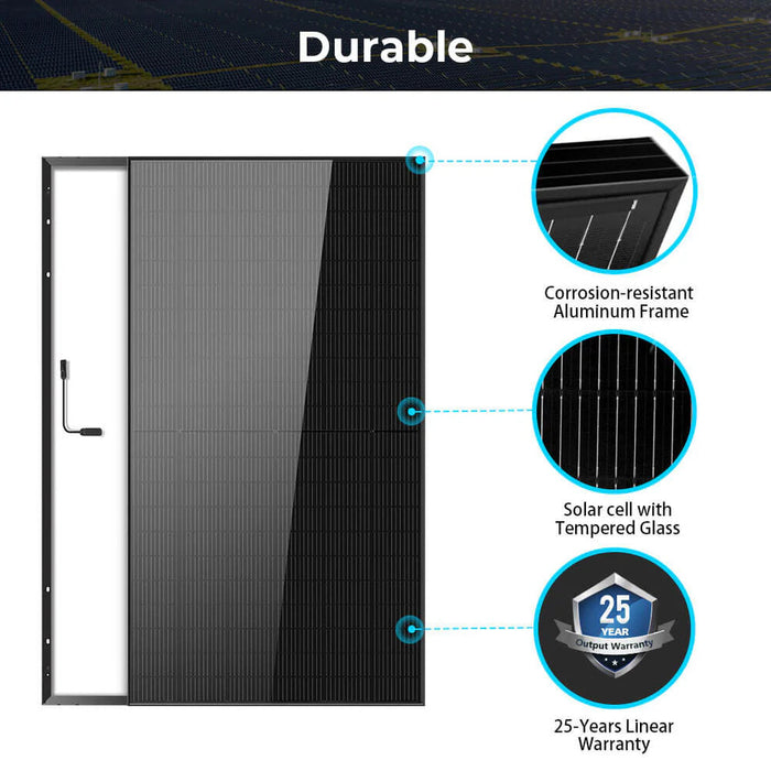SunGoldPower 500 Watt Mono Black PERC Solar Panel Full Pallet (32 Panels ) SG-500WM