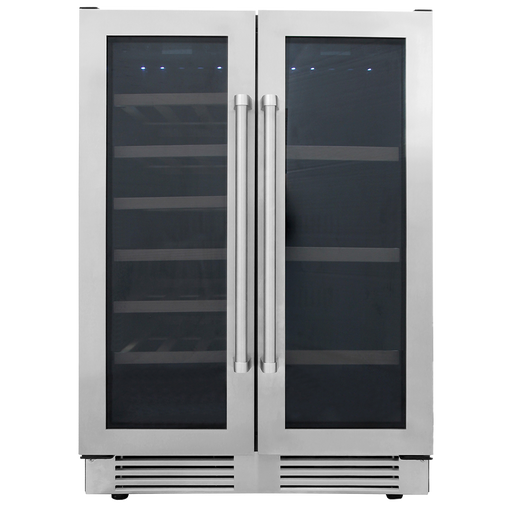 Thor Kitchen 24"French Door Wine and Beverage Center, 21 Wine Bottle Capacity and 95 Can Capacity TBC2401DI