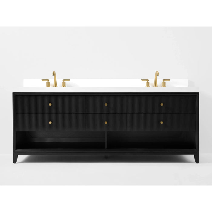 Ancerre 84” Momo Bathroom Vanity Oak Double Sinks VTS-Momo-84-Oak-WQZ