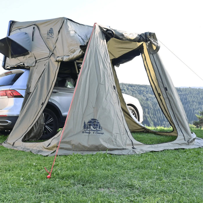 Tente de toit rigide montée sur voiture, spacieuse de 165x220CM pour 2-3 personnes, parfaite pour des aventures de camping en pleine nature.