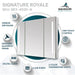 Aquadom Signature Royale 40'' × 30'' LED Lighted Triple Door Medicine Cabinet