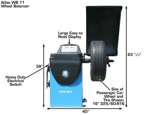 Atlas TC289DAA Tire Changer & WB11 Wheel Balancer Combo – Professional Rim Clamp Machine and Digital Wheel Balancer | TCWB-COMBO9-FPD