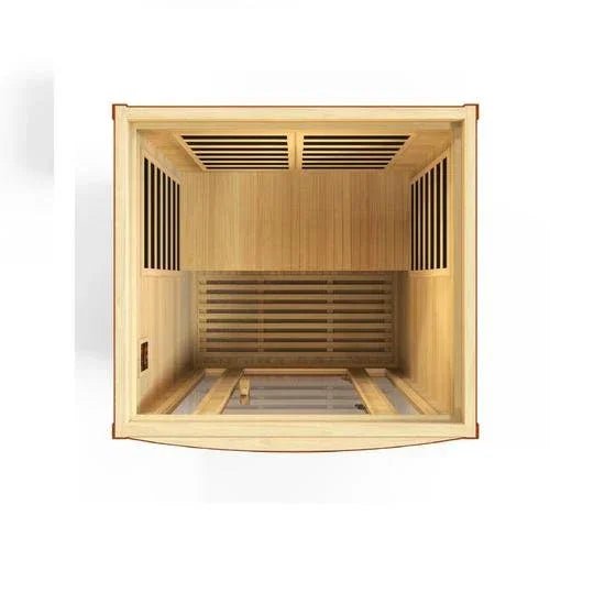 Golden Design Low EMF 2-Person Dynamic "San Marino" FAR Infrared Sauna with Hemlock Wood | Model: DYN-6206-01