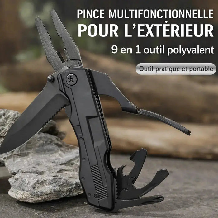 Couteau & Pince Multifonction Pliable–Outil Outdoor survie Tout-en-Un Woody’s Camp