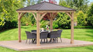 Yardistry Meridian Gazebo with Cedar Wood & Aluminum Roof (10 ft. x 10 ft.)