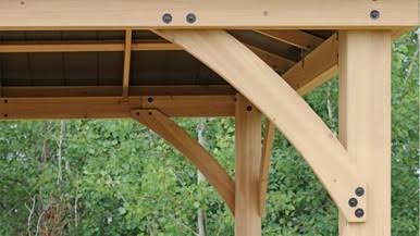 Yardistry Meridian Gazebo with Cedar Wood & Aluminum Roof (12 ft. x 14 ft.)