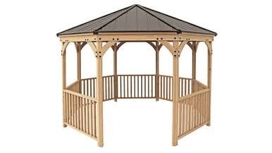 Yardistry Meridian Octagon Gazebo with Cedar Wood & Aluminum Roof (12 ft.)