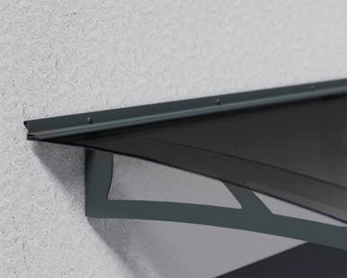 Canopia by Palram Aquila 4500 Door & Window Awning, 15' L x 3' W x 6.9" H - Gray Structure/Solar Gray Panels