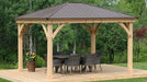 Yardistry Meridian Gazebo with Cedar Wood & Aluminum Roof (12 ft. x 14 ft.)