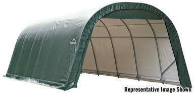 ShelterCoat 12 x 24 ft. Wind and Snow Rated Garage Round - Green STD