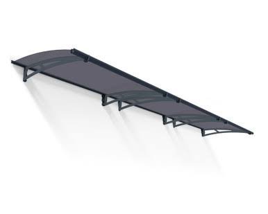 Canopia by Palram Aquila 4500 Door & Window Awning, 15' L x 3' W x 6.9" H - Gray Structure/Solar Gray Panels