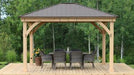 Yardistry Meridian Gazebo with Cedar Wood & Aluminum Roof (12 ft. x 14 ft.)