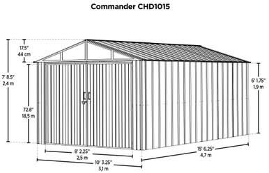 Commander 10 x 15 ft. Steel Storage Building Eggshell