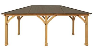 Yardistry Meridian Gazebo with Cedar Wood & Aluminum Roof (12 ft. x 20 ft.)