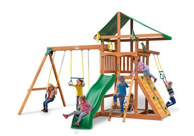 Gorilla Playsets Outing w/ Trapeze Bar Swing Set