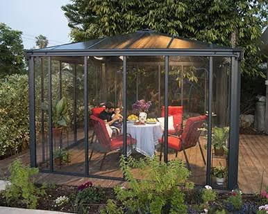 Canopia by Palram Ledro Gazebo 12 x 12 w/screen doors GRAY/BRNZ