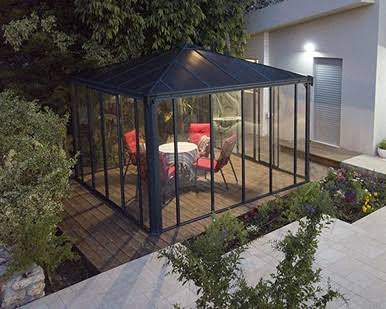 Canopia by Palram Ledro Gazebo 12 x 12 w/screen doors GRAY/BRNZ