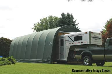 ShelterCoat 15 x 24 ft. Wind and Snow Rated Garage Round Green STD