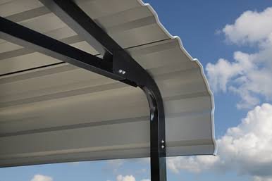 Steel Carport 12 x 20 x 7 ft. Galvanized Black/Eggshell