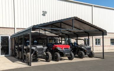 Arrow Powder Coated Steel Carport 20 ft. x 20 ft. - Charcoal