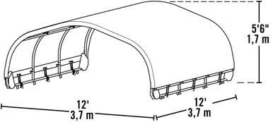 Shelterlogic Corral Shelter 1 3/8" 7.5 oz. Green Cover (Corral panels not included), 12 x 12 ft