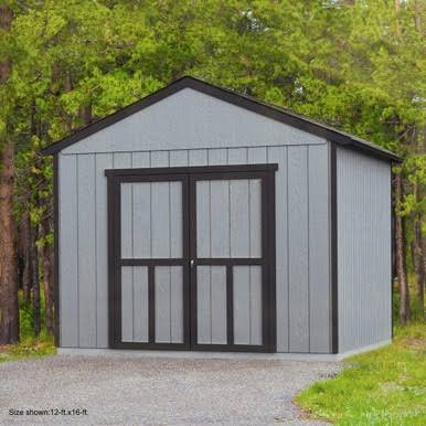 Handy Home DIY Astoria 12 ft. x 12 ft. Wooden Storage Shed with Flooring Included