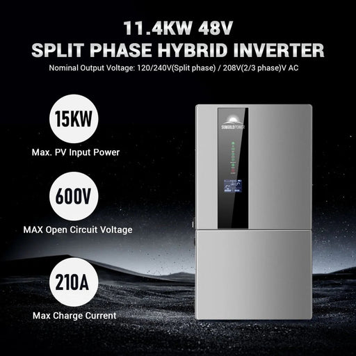 SunGoldPower 11.4KW Hybrid Inverter 48V Split Phase SGN11.4KHB-48