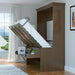 Murphy Bed With Desk & 2 Storage Cabinets, Full Size Coventry Walnut by Leto Muro